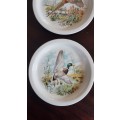 pottery type shallow bowls x 2 very nice bird pics