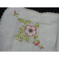 VINTAGE COTTON EMBROIDERED TRAY CLOTH