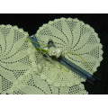 SET OF 3 X VINTAGE COTTON HAND KNITTED DOILIES 29 CM