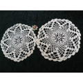 VINTAGE PINK COTTON HAND CROCHETED DOILIES