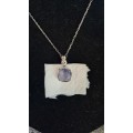 Genuine stamped Swarovski rhodium plated necklace and pendant