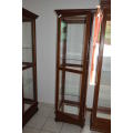 Lovely Chamfutta and yellow wood tall display cabinet There is a pair but i am selling individually