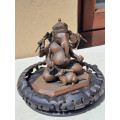 Bronze Ganesha with bandicoot rat statue ca 1900-1920`s