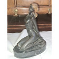 Antique bronze / brass? seated nude