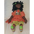 African hand made Shweshwe rag doll large 65cm new unused