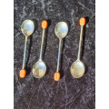 Set of 4 EPNS coffee bean spoons very nice condition