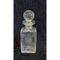 Beautiful square shape Rose cut with original stopper no damage lead crystal decanter