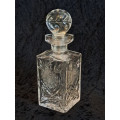 Beautiful square shape Rose cut with original stopper no damage lead crystal decanter