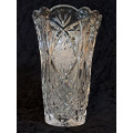 Exquisite lead crystal vintage tall heavy  vase no damage