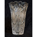 Exquisite lead crystal vintage tall heavy  vase no damage