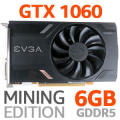 EVGA GTX 1060 Mining Edition 6GB DDR5 Graphics Card / 192 Bit / No Output