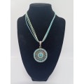 Necklace : Turquoise (Aqua) Round Pendant