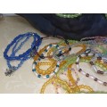 Bracelets : Lot of 28 with Elastic Beads