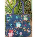NEW : Maxi Canvas Tote Bag with Owl Print Design (3 owls)
