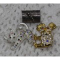 VINTAGE : Lot of 3 Jewellery pieces : Brooches