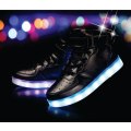Childrens Colorful Hi-Cut LED Lights Rechargeable Sneakers-Small Size-Size 6
