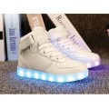 Childrens Colorful Hi-Cut LED Lights Rechargeable Sneakers-Small Size-Size 9