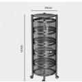 5 Tier Rotatable Mobile Metal Storage Trolley Rack