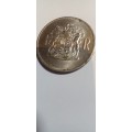 1969 RSA silver Rand 1 coin.Afr. legend.