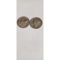 1941 and 1943 USA WAR TIME SILVER MERCURY DIMES.
