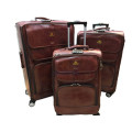 Set of 3 Suitcases Travel Trolley Luggage,Polyester Leather And Universal Wheels