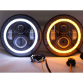 2x 7" CREE LED Headlight Angel Eye Amber Halo DRL For Jeep Wrangler JK TJ 97-17
