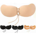 Nude Invisible Push Up Bra Women's Strapless Adhesive Demi Cup Bra