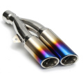 Universal 38-51 mm Dual-outlet Exhaust Muffler Pipe