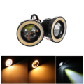 2Pcs  LED Fog Light Projector Angel Eyes Super Lamp w/ COB Halo Rings