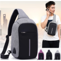 New Design Waterproof Men's Anti Theft Sling Chest Bag With USB Charging Port