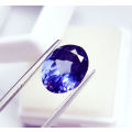 (7.82 ct) EXCELLENT PIECE, BLUE, OVAL, TANZANITE, NATURAL, HEATED, VVS, CERTIFIED