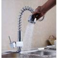 Nickel Brass Modern Mixer Tap Spring Single Lever Pull Out Spray Kitchen Bathroom Faucet New