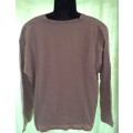 MENS BEIGE LONG SLEEVED T-SHIRT - NO NAME - LOOKS LIKE XL TO XXL SIZE -