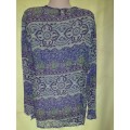 LADIES BLUE MULTI COLORED BLOUSE - MAKE: BE YOURSELF   SIZE: 40