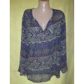 LADIES BLUE MULTI COLORED BLOUSE - MAKE: BE YOURSELF   SIZE: 40