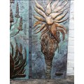 Aloe Design Garden Plaques - Bronze Finish - Set Of 2 - Weatherproof