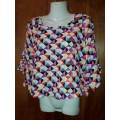 COVID 19 SPECIAL! MULTI COLORED TOP - MAKE: WOOLWORTHS - SIZE: M