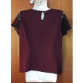 LADIES - MAROON AND BLACK TOP - MAKE - COTTON ON - SIZE - S