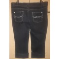 Ladies - 3-4 Black Jeans - Make - Cherokee  - Size - 16