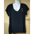 Ladies - Black T-Shirt - Make - Casual Insync - Size -  XXL