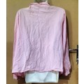 Ladies - Pink Multicolored Pajama Shirt - Make - Sauci Kats - Size - XOS - bust 112-117cm