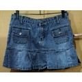 Ladies - Short Blue Denim Skirt - Make - Legit - Size - 10 hip 96cm