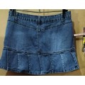 Ladies - Short Blue Denim Skirt - Make - Legit - Size - 10 hip 96cm