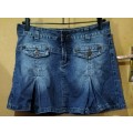 Ladies - Short Blue Denim Skirt - Make - Network - Size - 10 hip 98cm