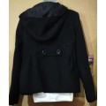 Ladies - Black Coat With Hoodie - Make - JH Studio- Size - 38