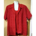 Ladies - 2 Pc Red Outfit - Make - Yaohan - Size - Blouse - L