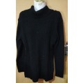 Ladies - Black Polar Neck Jersey - Make - Mozaic- Size - M