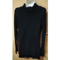 Ladies - Black Polar Neck Jersey - Make - Mozaic- Size - M