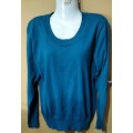 Ladies - Turquoise Knitted Top - Make - Network - Size - 14/38