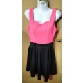Ladies - Pink & Black Dress - Make - no make - Size - no size